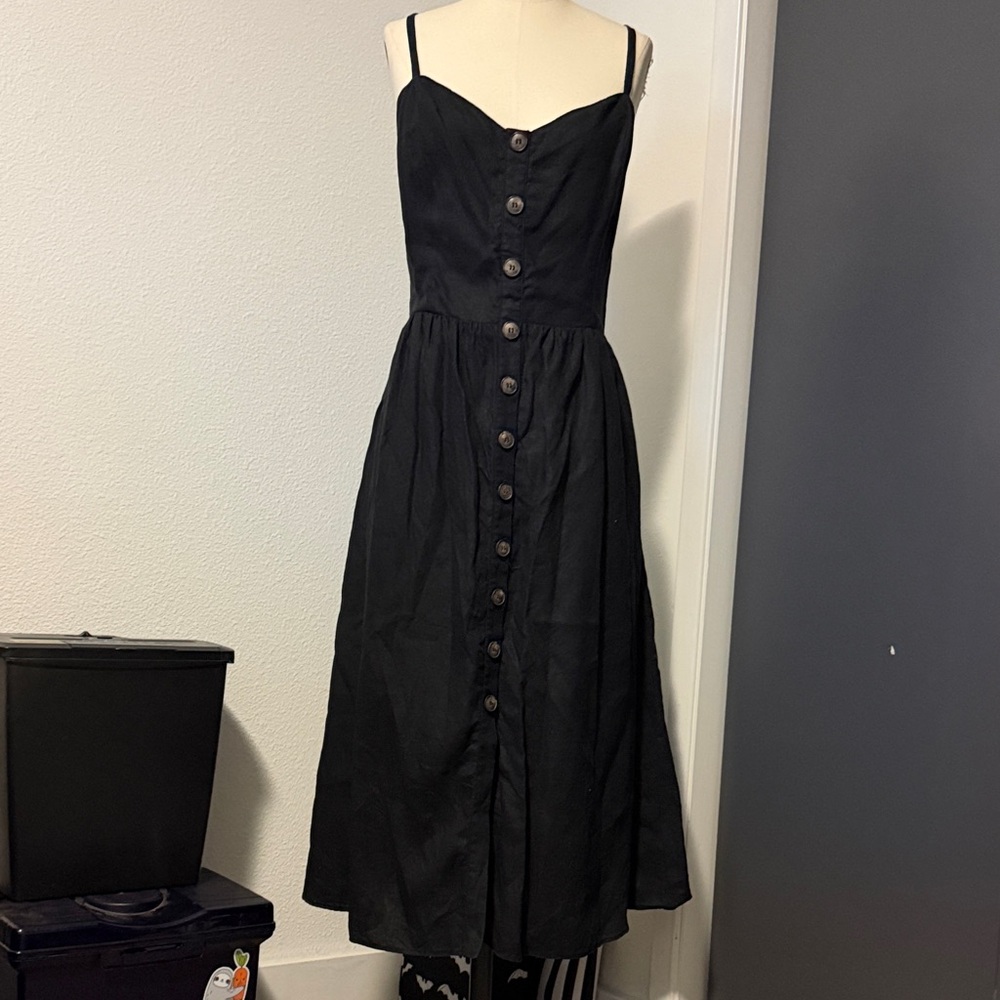 Reformation Black Midi Dress